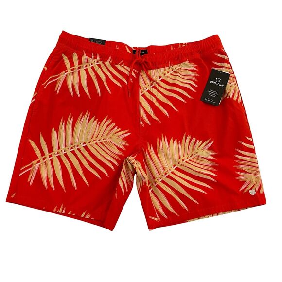 Brixton Voyage 18″ Aloha Red Hybrid Swim Shorts XL Trim Quick‑Dry DWR NEW - Picture 15 of 16